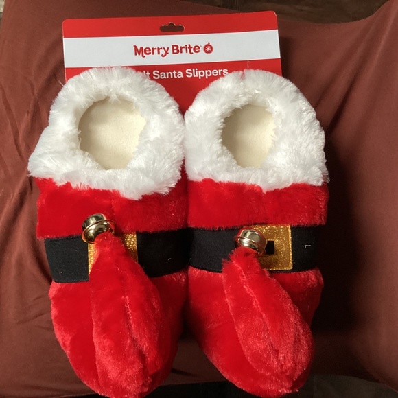 Merry Brite Adult Santa Slippers New Size M (7-8) - Picture 10 of 10